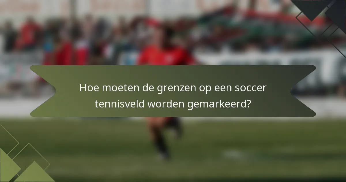 Hoe moeten de grenzen op een soccer tennisveld worden gemarkeerd?