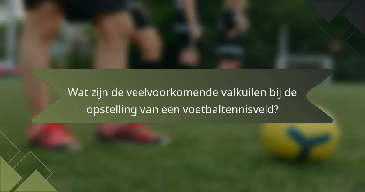 Wat zijn de veelvoorkomende valkuilen bij de opstelling van een voetbaltennisveld?